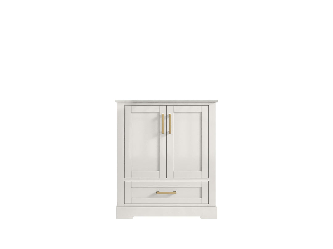 Boston 30 in. W x 22 in. D Single Sink Bathroom Vanity in Alabaster with Countertop - Cabinet Only