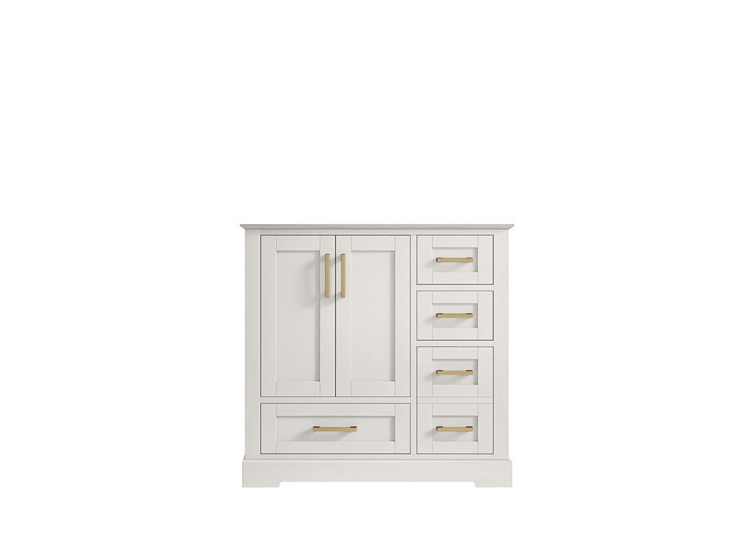 Boston 36 in. W x 22 in. D Single Sink Bathroom Vanity in Alabaster with Countertop - Cabinet Only