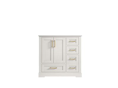 Boston 36 in. W x 22 in. D Single Sink Bathroom Vanity in Alabaster with Countertop - Cabinet Only