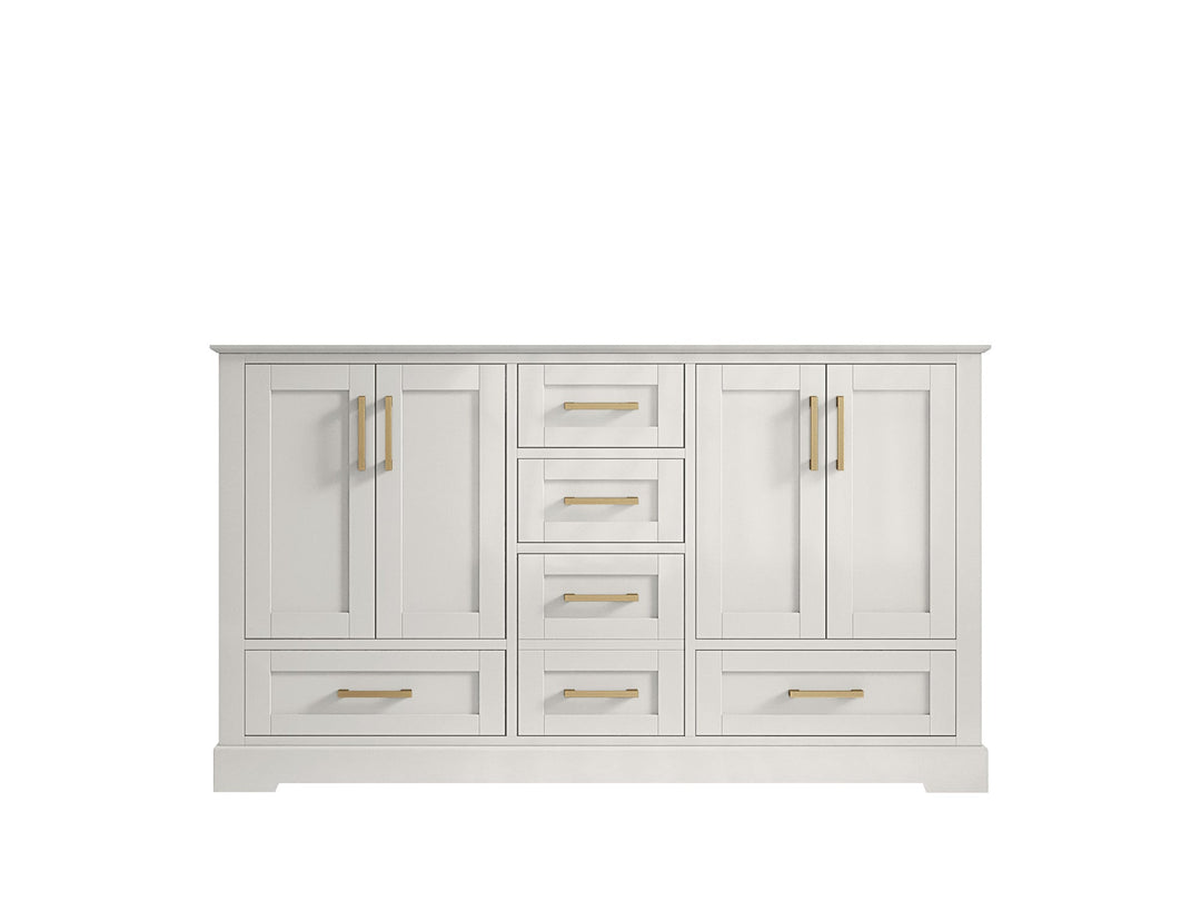Boston 60 in. W x 22 in. D Double Sink Bathroom Vanity in Alabaster with Countertop - Cabinet Only