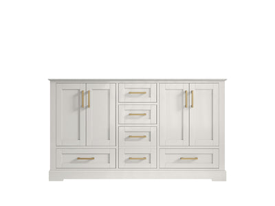 Boston 60 in. W x 22 in. D Double Sink Bathroom Vanity in Alabaster with Countertop - Cabinet Only