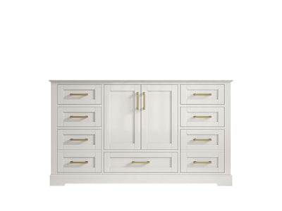Boston 60 in. W x 22 in. D Single Sink Bathroom Vanity in Alabaster with Countertop - Cabinet Only