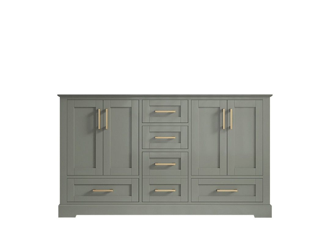 Boston 60 in. W x 22 in. D Double Sink Bathroom Vanity in Evergreen with Countertop - Cabinet Only