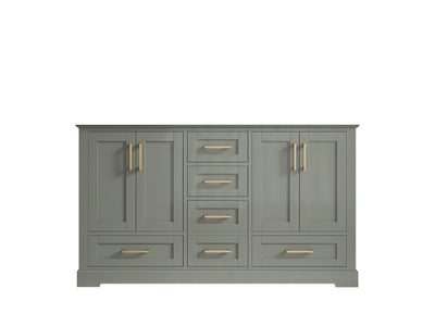 Boston 60 in. W x 22 in. D Double Sink Bathroom Vanity in Evergreen with Countertop - Cabinet Only