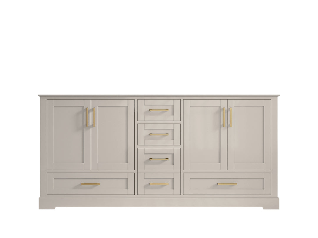 Boston 72 in. W x 22 in. D Double Sink Bathroom Vanity in Fine Grain with Countertop - Cabinet Only
