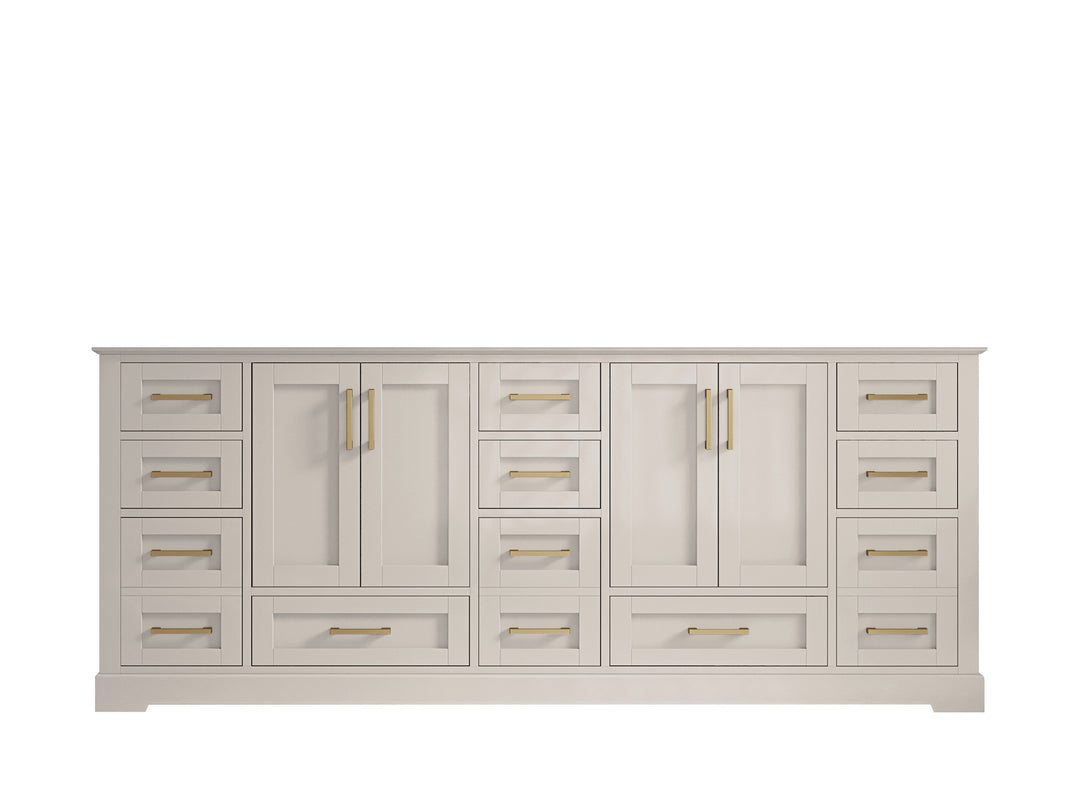 Boston 84 in. W x 22 in. D Double Sink Bathroom Vanity in Fine Grain with Countertop - Cabinet Only