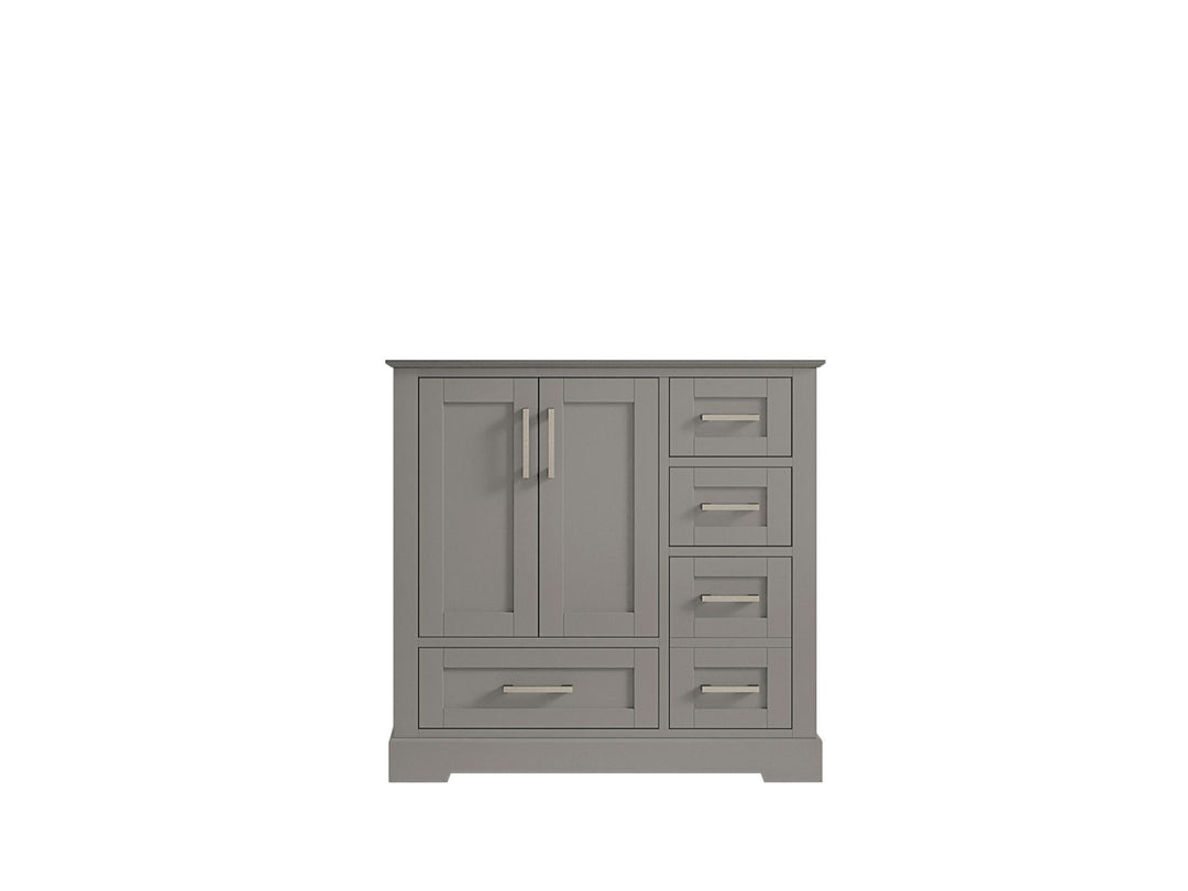 Boston 36 in. W x 22 in. D Single Sink Bathroom Vanity in Elephant Skin Gray with Countertop - Cabinet Only