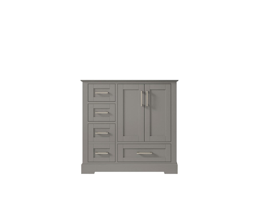 Boston 36 in. W x 22 in. D Single Sink Bathroom Vanity in Elephant Skin Gray with Countertop - Cabinet Only