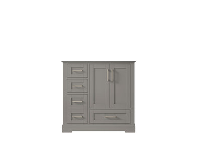 Boston 36 in. W x 22 in. D Single Sink Bathroom Vanity in Elephant Skin Gray with Countertop - Cabinet Only