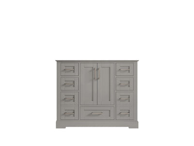 Boston 42 in. W x 22 in. D Double Sink Bathroom Vanity in Elephant Skin Gray with Countertop - Cabinet Only