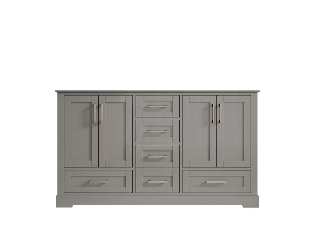 Boston 60 in. W x 22 in. D Double Sink Bathroom Vanity in Elephant Skin Gray with Countertop - Cabinet Only