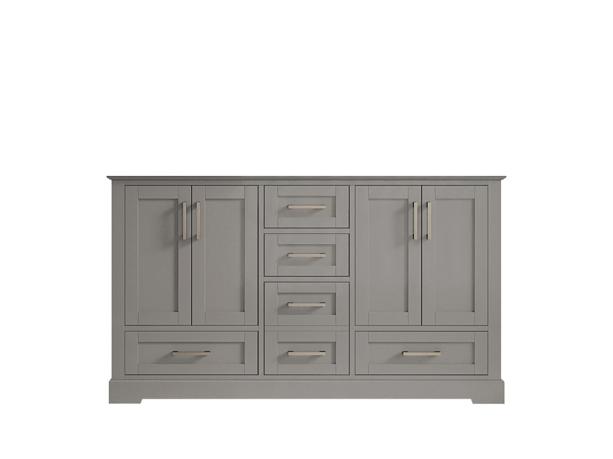 Boston 60 in. W x 22 in. D Double Sink Bathroom Vanity in Elephant Skin Gray with Countertop - Cabinet Only