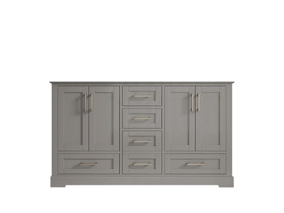 Boston 60 in. W x 22 in. D Double Sink Bathroom Vanity in Elephant Skin Gray with Countertop - Cabinet Only