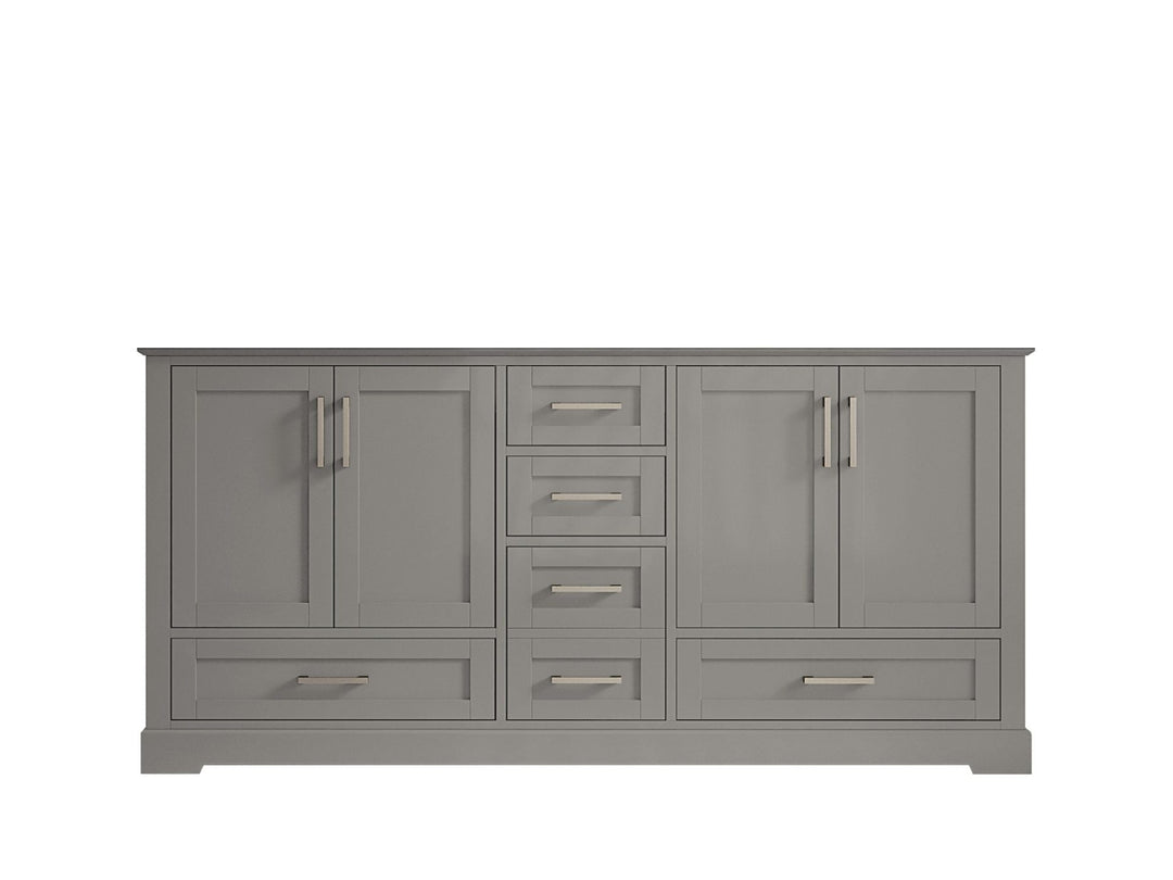 Boston 72 in. W x 22 in. D Double Sink Bathroom Vanity in Elephant Skin Gray with Countertop - Cabinet Only