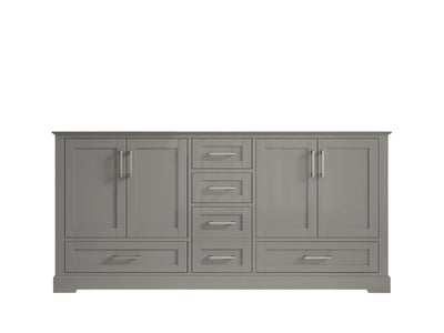 Boston 72 in. W x 22 in. D Double Sink Bathroom Vanity in Elephant Skin Gray with Countertop - Cabinet Only