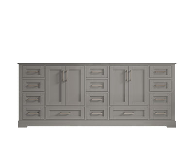 Boston 84 in. W x 22 in. D Double Sink Bathroom Vanity in Elephant Skin Gray with Countertop - Cabinet Only