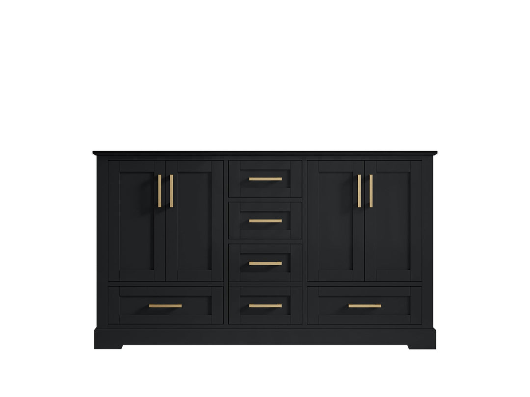 Boston 60 in. W x 22 in. D Double Sink Bathroom Vanity in Wrought Iron with Countertop - Cabinet Only