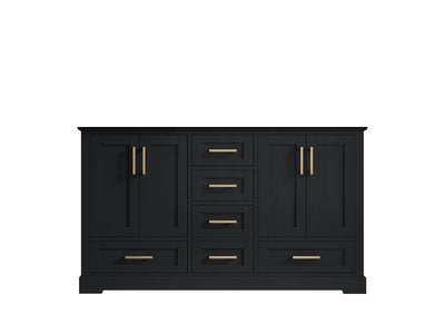 Boston 60 in. W x 22 in. D Double Sink Bathroom Vanity in Wrought Iron with Countertop - Cabinet Only