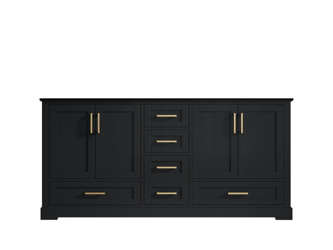 Boston 72 in. W x 22 in. D Double Sink Bathroom Vanity in Wrought Iron with Countertop - Cabinet Only