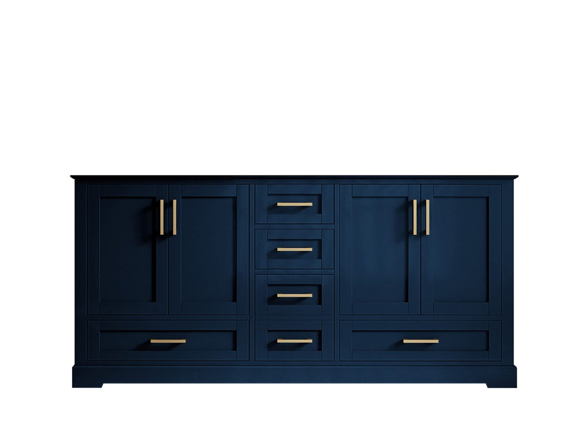 Boston 72 in. W x 22 in. D Double Sink Bathroom Vanity in Navy Blue with Countertop - Cabinet Only
