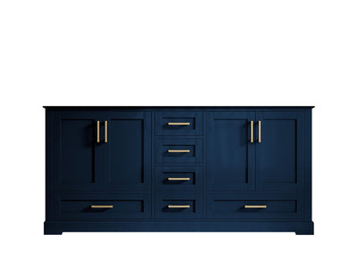 Boston 72 in. W x 22 in. D Double Sink Bathroom Vanity in Navy Blue with Countertop - Cabinet Only