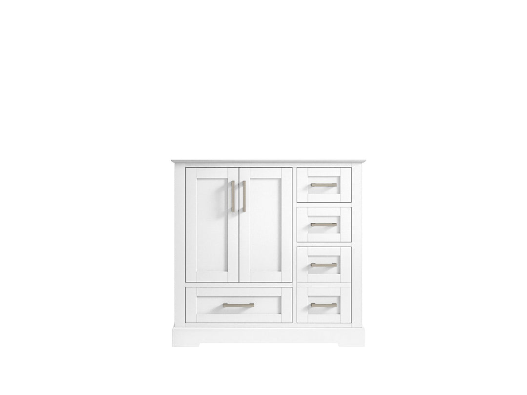 Boston 36 in. W x 22 in. D Single Sink Bathroom Vanity in White with Countertop - Cabinet Only