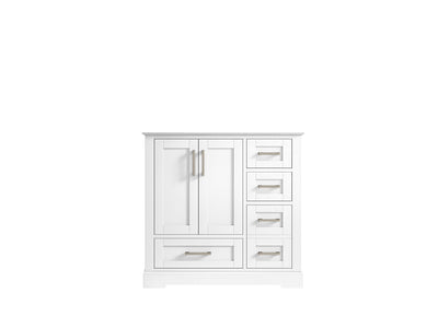 Boston 36 in. W x 22 in. D Single Sink Bathroom Vanity in White with Countertop - Cabinet Only