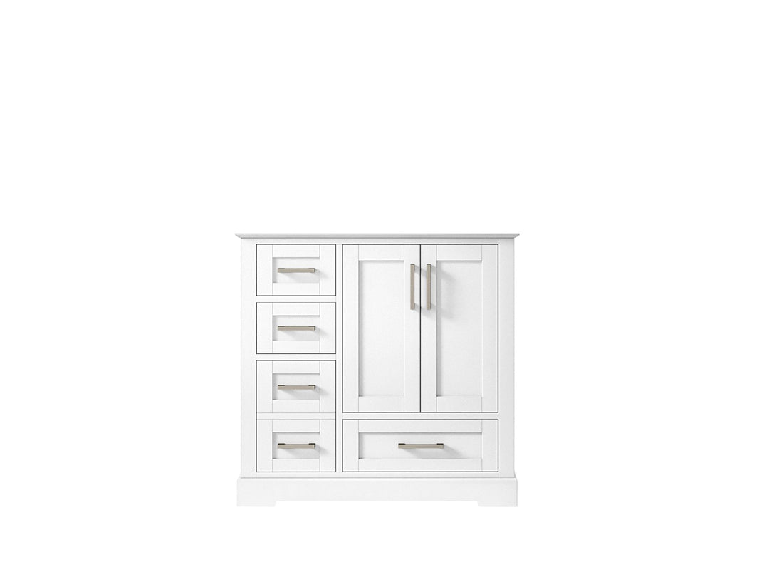Boston 36 in. W x 22 in. D Single Sink Bathroom Vanity in White with Countertop - Cabinet Only