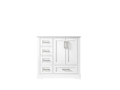 Boston 36 in. W x 22 in. D Single Sink Bathroom Vanity in White with Countertop - Cabinet Only