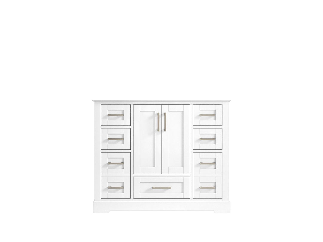 Boston 42 in. W x 22 in. D Single Sink Bathroom Vanity in White with Countertop - Cabinet Only
