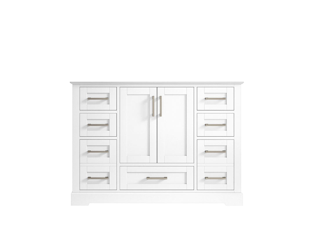 Boston 48 in. W x 22 in. D Single Sink Bathroom Vanity in White with Countertop - Cabinet Only
