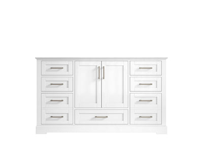 Boston 60 in. W x 22 in. D Single Sink Bathroom Vanity in White with Countertop - Cabinet Only