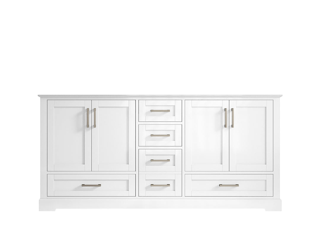 Boston 72 in. W x 22 in. D Double Sink Bathroom Vanity in White with Countertop - Cabinet Only