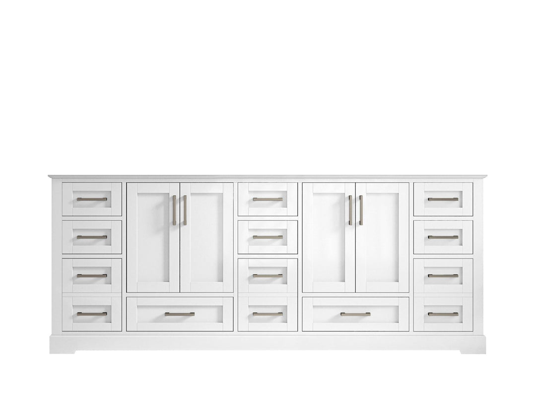 Boston 84 in. W x 22 in. D Double Sink Bathroom Vanity in White with Countertop - Cabinet Only