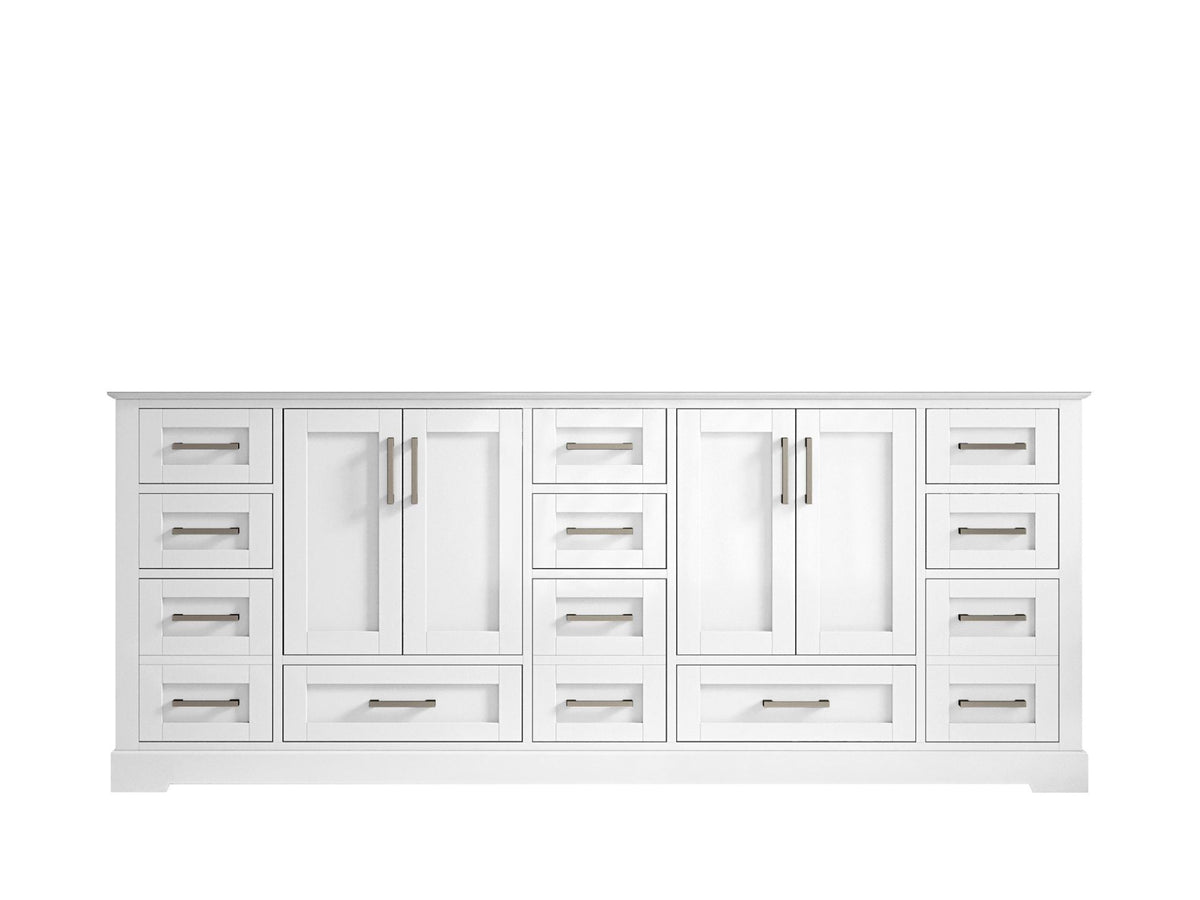 Boston 84 in. W x 22 in. D Double Sink Bathroom Vanity in White with Countertop - Cabinet Only