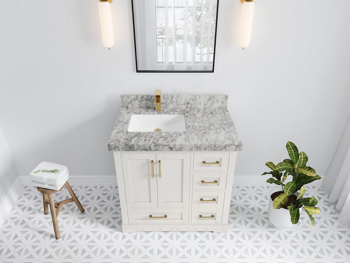 Boston 36 in. W x 22 in. D Left Offset Sink Bathroom Vanity - photo 12