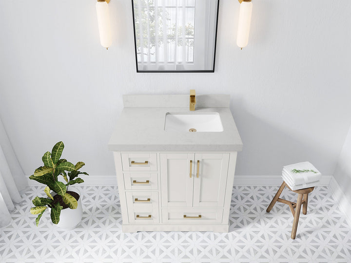 Boston 36 in. W x 22 in. D Right Offset Sink Bathroom Vanity - photo 14