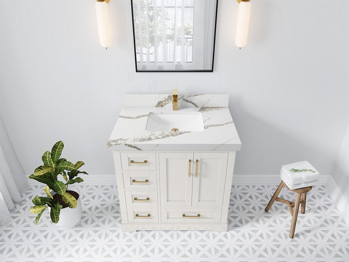 Boston 36" W x 22" D Center Sink Vanity for Modern Bathroom Spaces - photo 17
