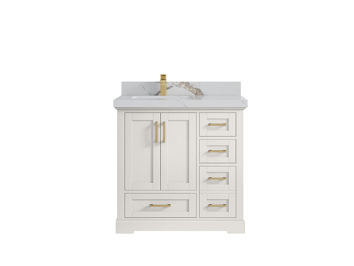 Boston 36 in. W x 22 in. D Left Offset Sink Bathroom Vanity - photo 19