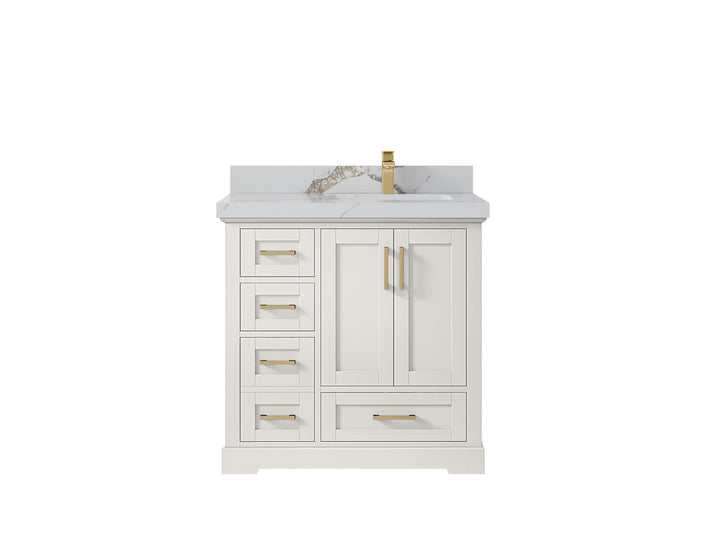 Boston 36 in. W x 22 in. D Right Offset Sink Bathroom Vanity - photo 19