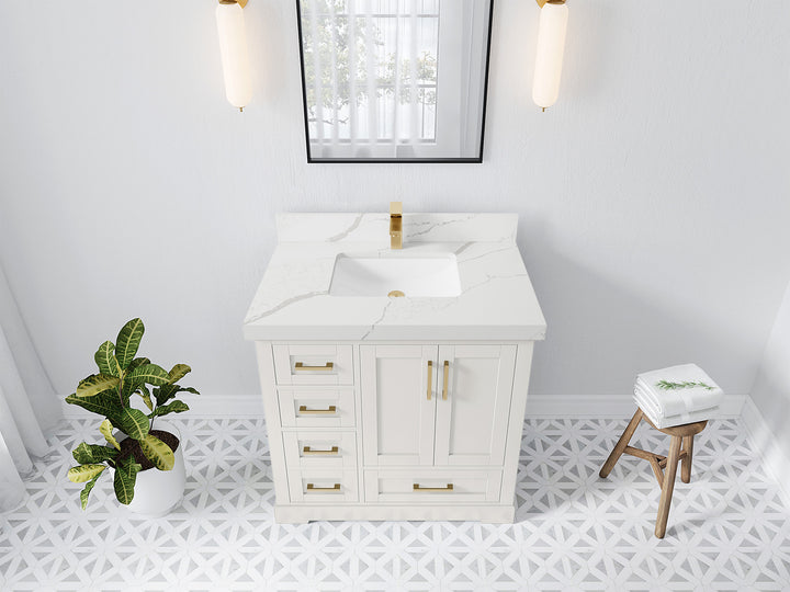 Boston 36" W x 22" D Center Sink Vanity for Modern Bathroom Spaces - photo 19