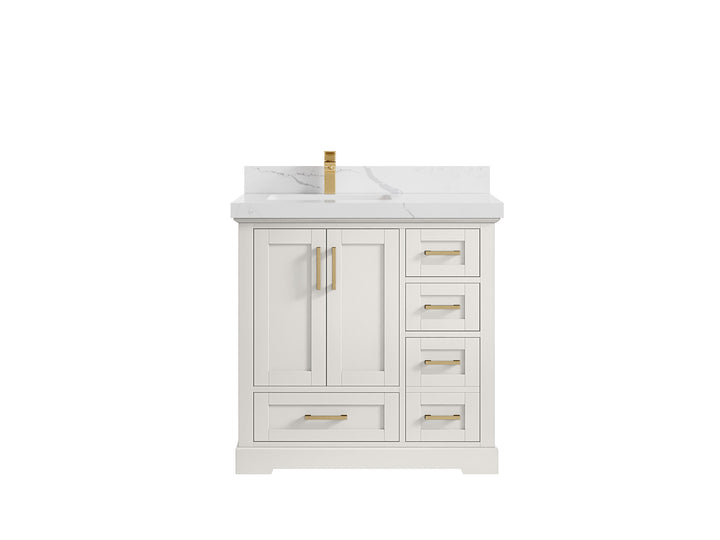 Boston 36 in. W x 22 in. D Left Offset Sink Bathroom Vanity - photo 21