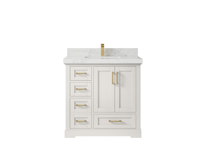 Boston 36" W x 22" D Center Sink Vanity for Modern Bathroom Spaces - photo 22