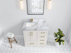 Boston 36 in. W x 22 in. D Left Offset Sink Bathroom Vanity - photo 48