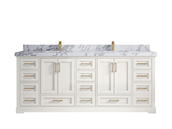Boston 84 in. W x 22 in. D Double Sink Bathroom Vanity - photo 25