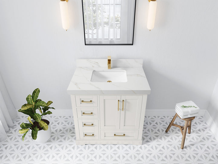 Boston 36" W x 22" D Center Sink Vanity for Modern Bathroom Spaces - photo 25