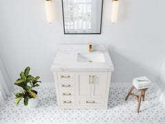 Boston 36 in. W x 22 in. D Right Offset Sink Bathroom Vanity - photo 26