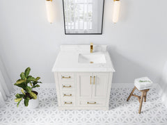 Boston 36 in. W x 22 in. D Right Offset Sink Bathroom Vanity - photo 46