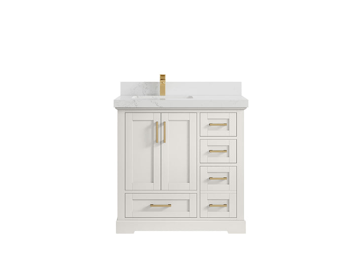 Boston 36 in. W x 22 in. D Left Offset Sink Bathroom Vanity - photo 27