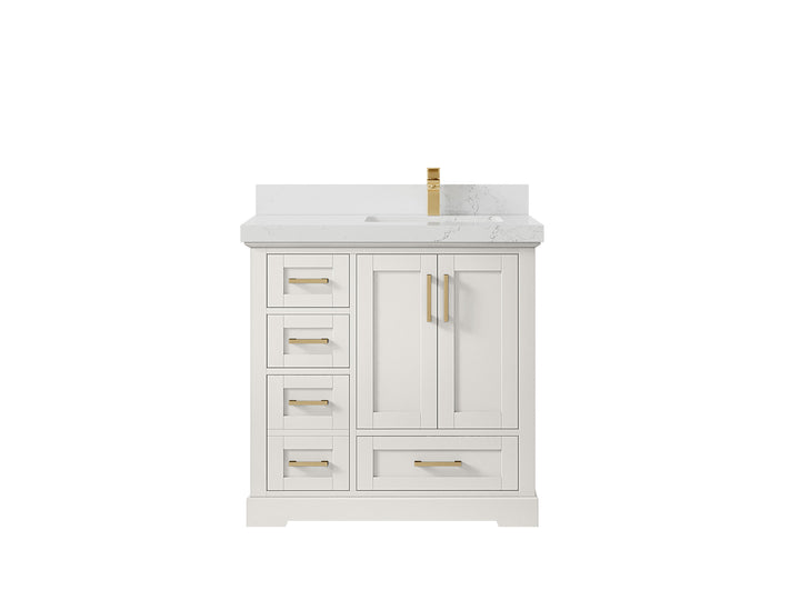 Boston 36 in. W x 22 in. D Right Offset Sink Bathroom Vanity - photo 29